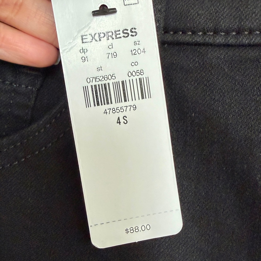 EXPRESS Skyscraper Mid Rise Stay Black Jeans Size 4 Short 4S - Picture 15 of 15